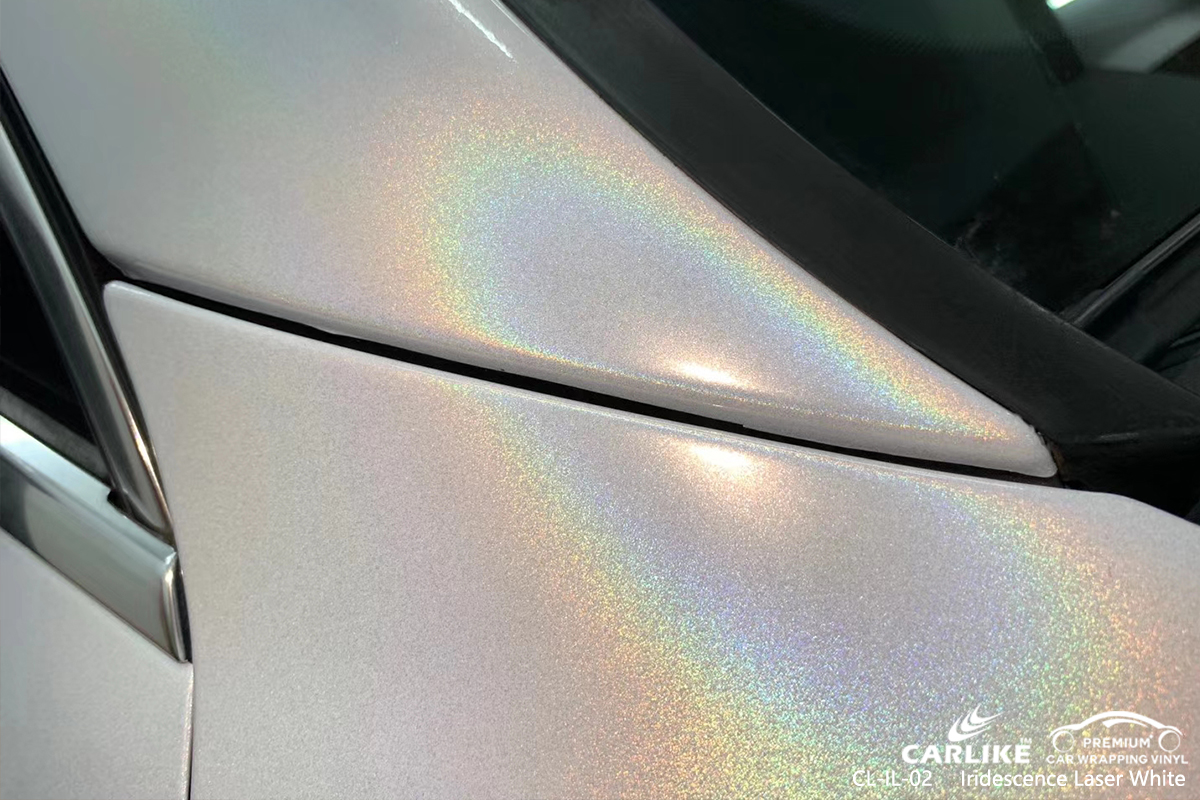 CL-IL-02 iridescence laser white high gloss vinyl wrap for PORSCHE Dagupan Philippines