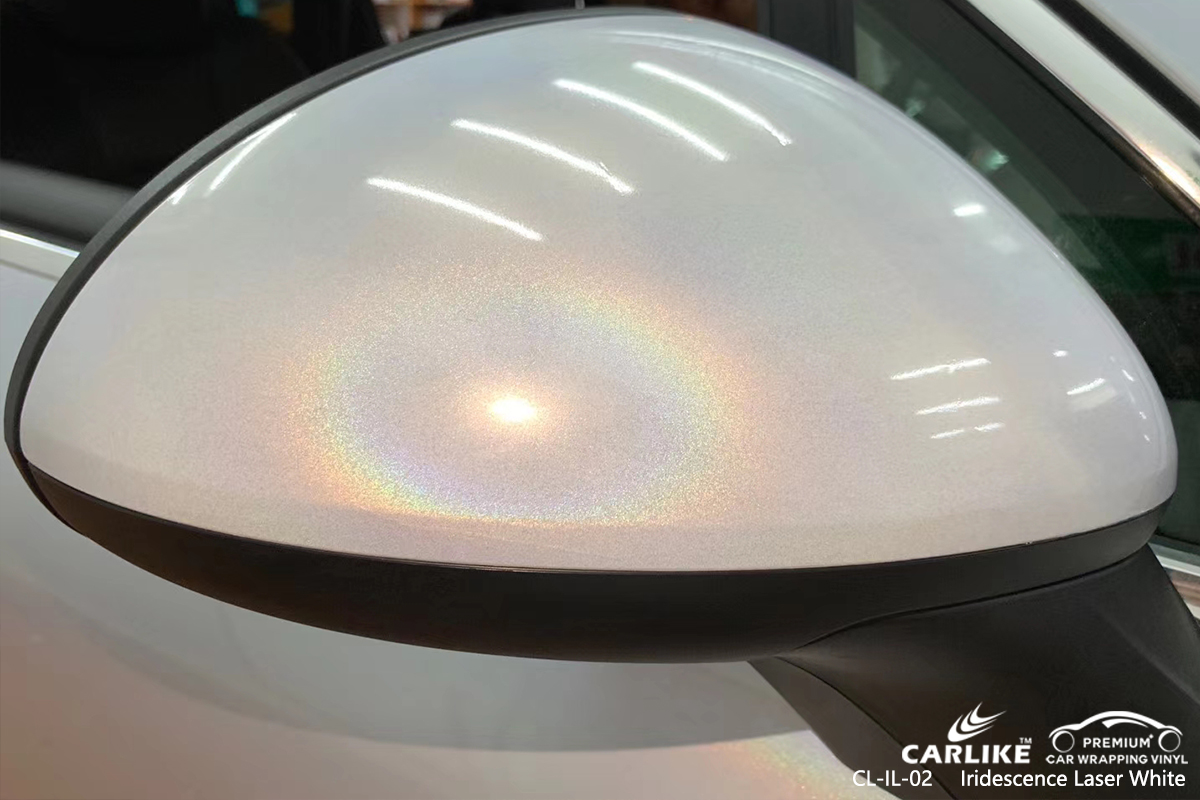 CL-IL-02 iridescence laser white high gloss vinyl wrap for PORSCHE Dagupan Philippines