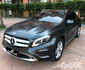 CL-MS-01 super matte satin black vinyl wrapping for MERCEDES-BENZ