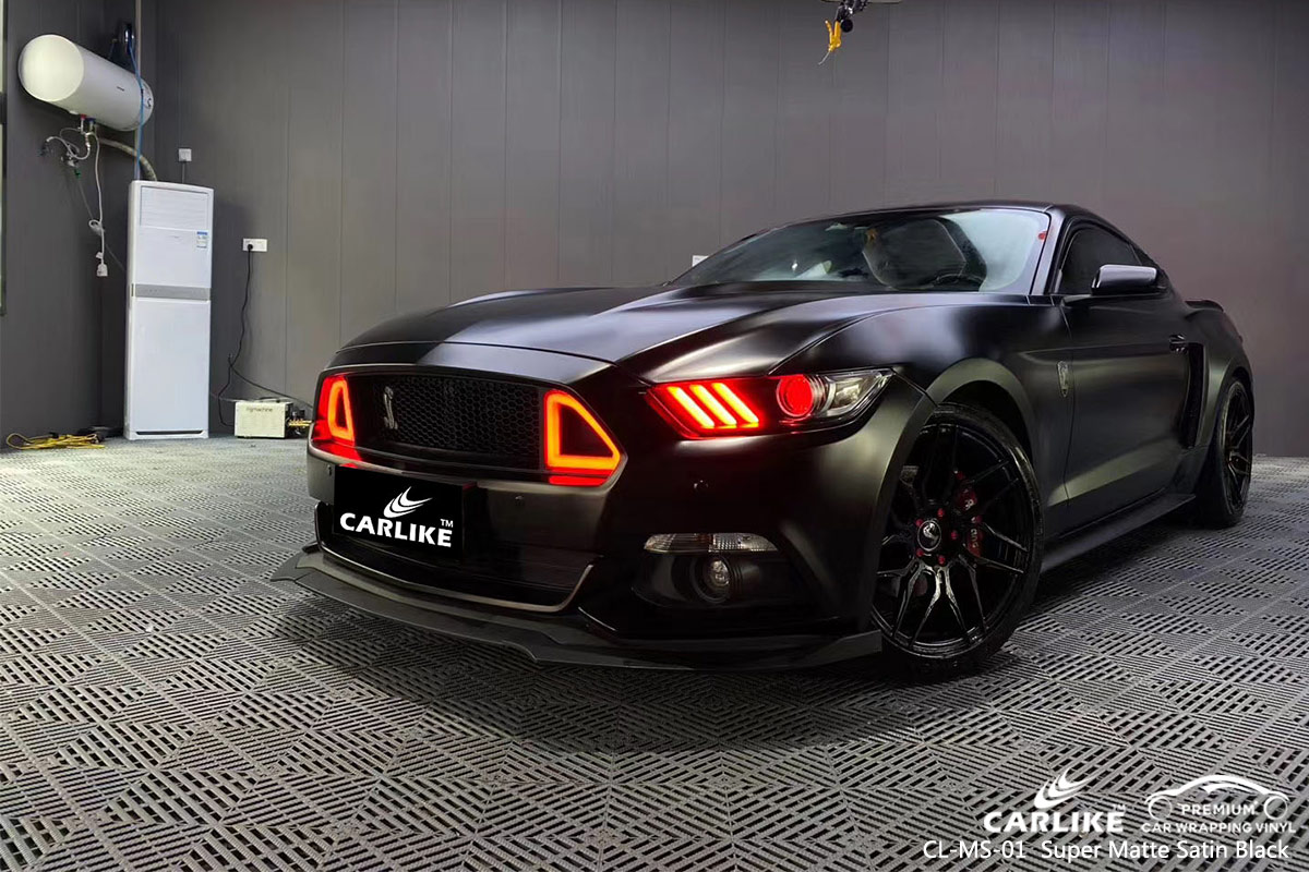 Cl Ms 01 Super Matte Satin Black Wrap Car Black Matt For Ford Mustang Cobra Sino Vinyl