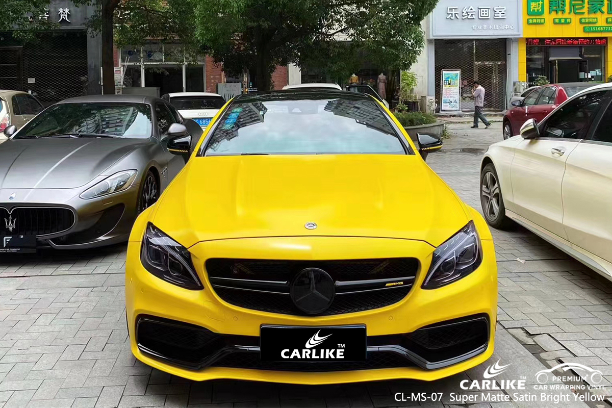 CL-MS-07 super matte satin bright yellow vinyl matte car wrap for MERCEDES-BENZ Bursa Turkey