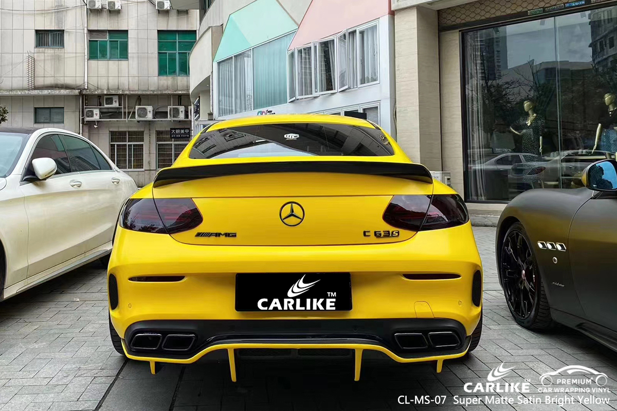 CL-MS-07 super matte satin bright yellow vinyl matte car wrap for MERCEDES-BENZ Bursa Turkey
