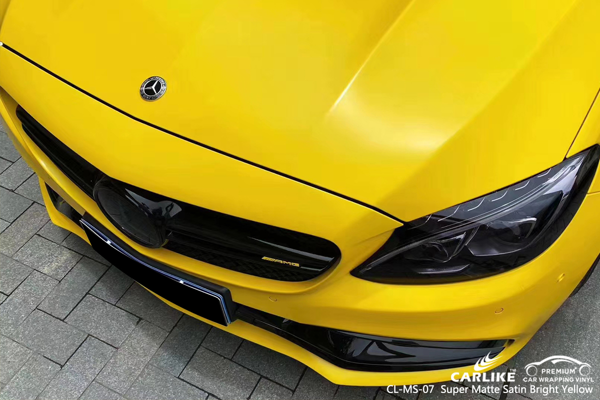 CL-MS-07 super matte satin bright yellow vinyl matte car wrap for MERCEDES-BENZ Bursa Turkey