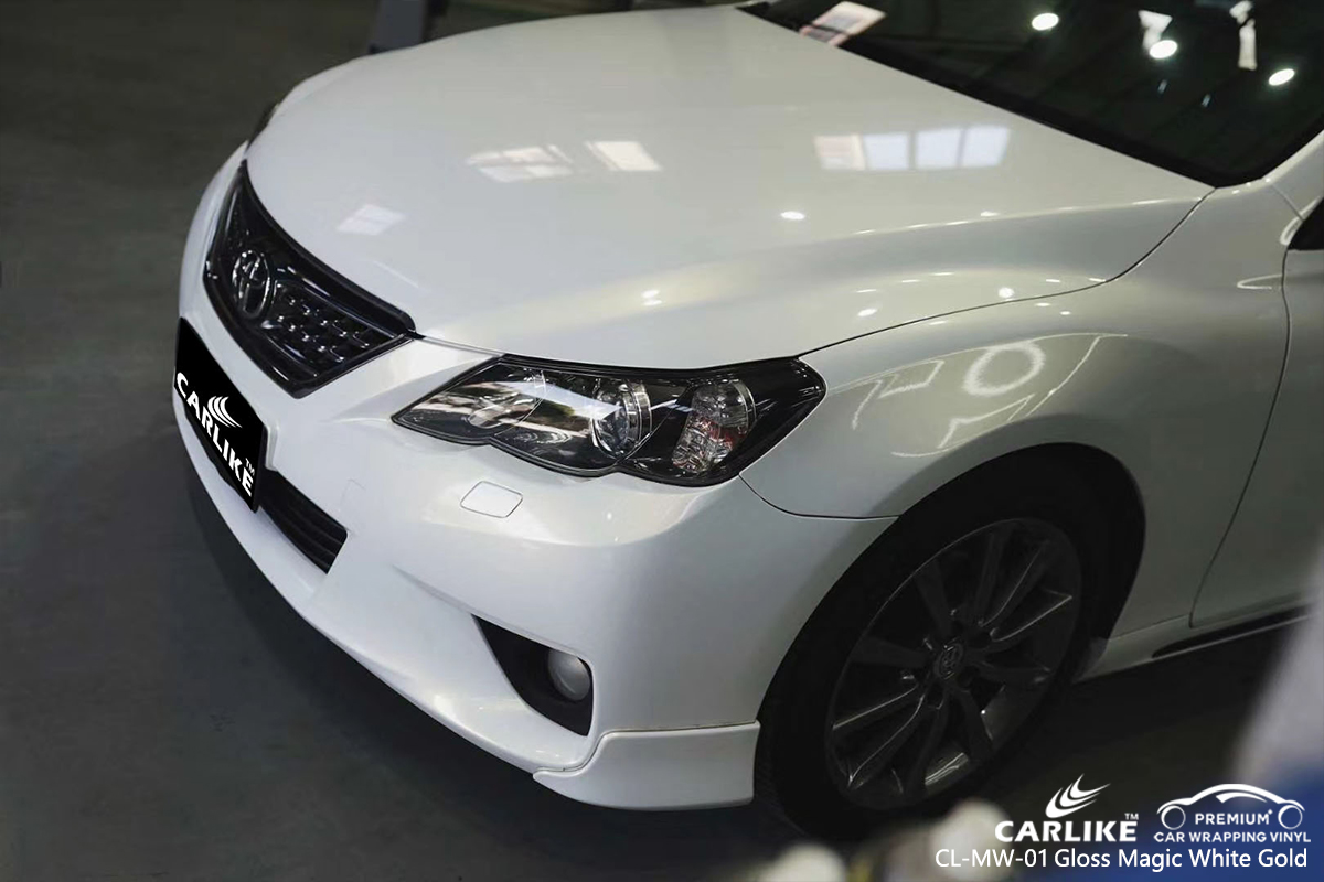 CL-MW-01 gloss magic white to gold vinyl wrapping for TOYOTA Pasay Philippines