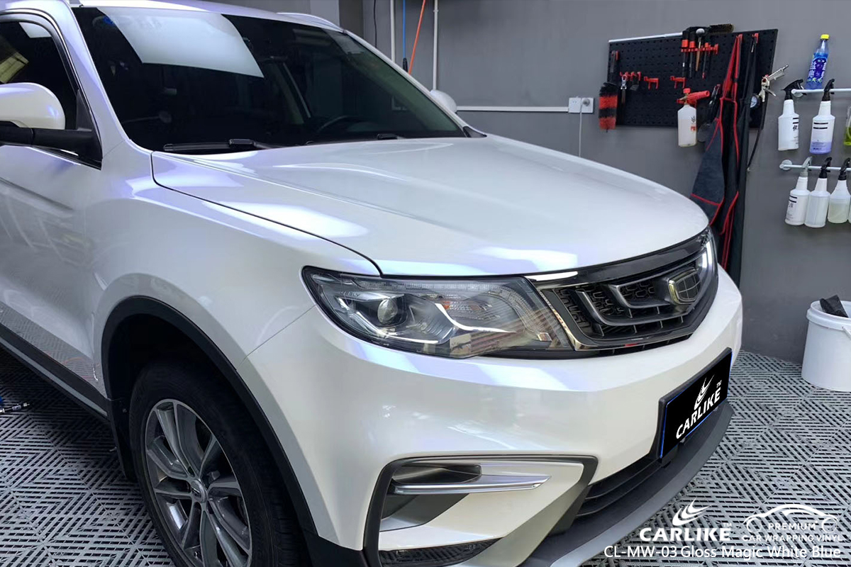 CL-MW-03 gloss magic white to blue vinyl material suppliers for GEELY Mabalacat Philippines