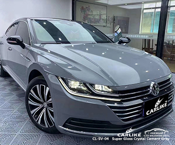 CL-SV-04 غلاف فينيل رمادي شديد اللمعان من الكريستال الأسمنتي الرمادي لـ VOLKSWAGEN Tacloban الفلبين
