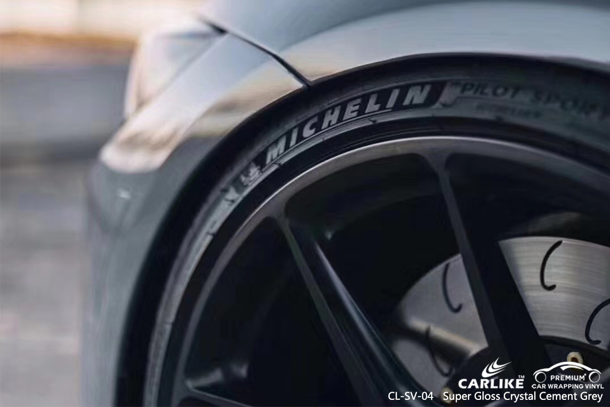 CL-SV-04 super gloss crystal cement grey carbon fibre vinyl wrap for bikes for BMW Kayseri Turkey