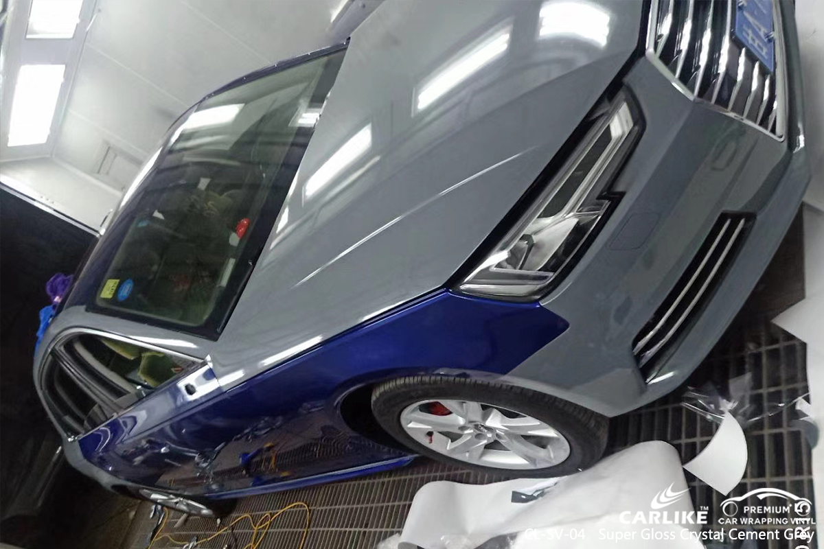 CL-SV-04 super gloss crystal cement grey car wrap film for AUDI Butuan Philippines