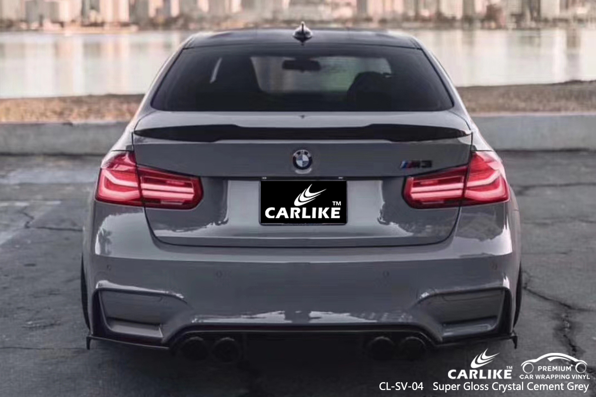 CL-SV-04 super gloss crystal cement grey carbon fibre vinyl wrap for bikes for BMW Kayseri Turkey