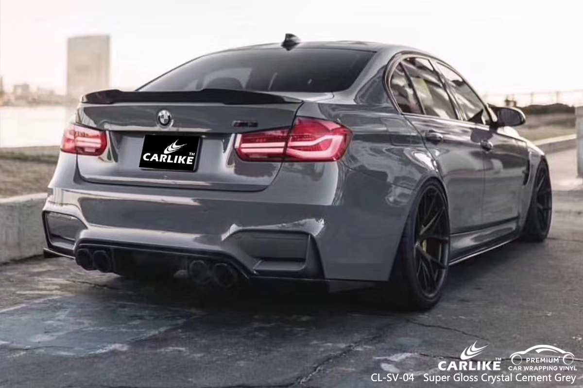 CL-SV-04 super gloss crystal cement grey carbon fibre vinyl wrap for bikes for BMW Kayseri Turkey