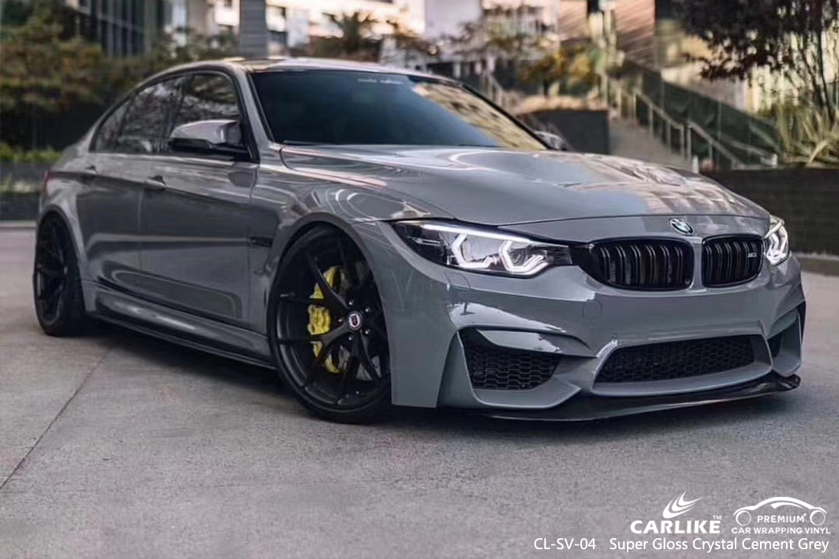 CL-SV-04 super gloss crystal cement grey carbon fibre vinyl wrap for bikes for BMW Kayseri Turkey