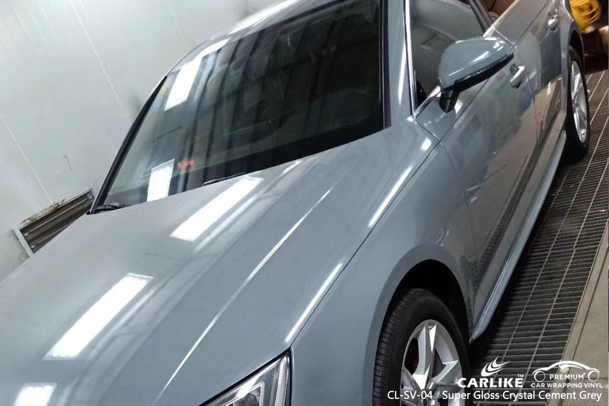 CL-SV-04 super gloss crystal cement grey car wrap film for AUDI Butuan Philippines