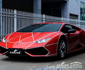 LAMBORGHINI Antipolo Filipinler için CL-SV-06 süper parlak kristal ferrari kırmızı araba sarma folyosu