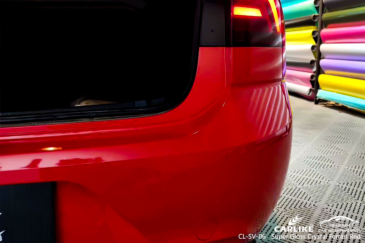 CL-SV-06 super gloss crystal ferrari red vinyl wrap my car for VOLKSWAGEN Pandi Philippines