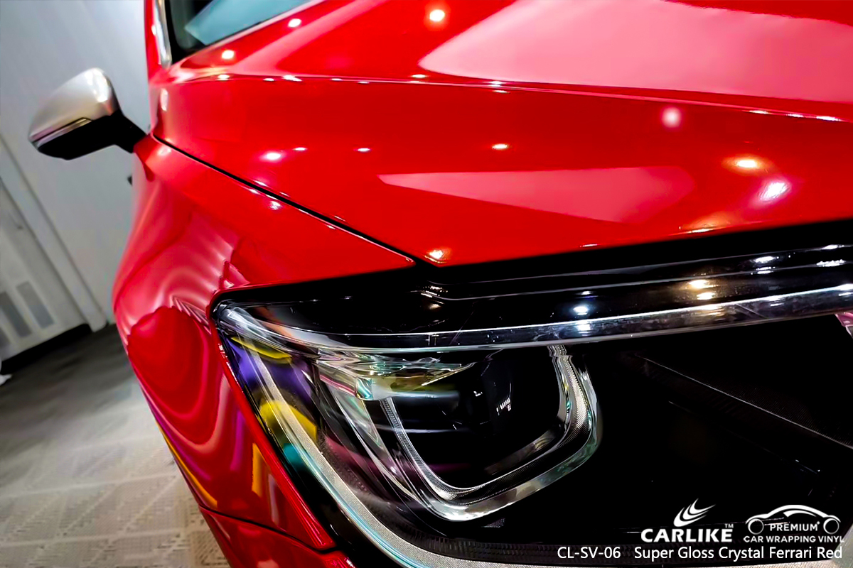 CL-SV-06 super gloss crystal ferrari red vinyl wrap my car for VOLKSWAGEN Pandi Philippines