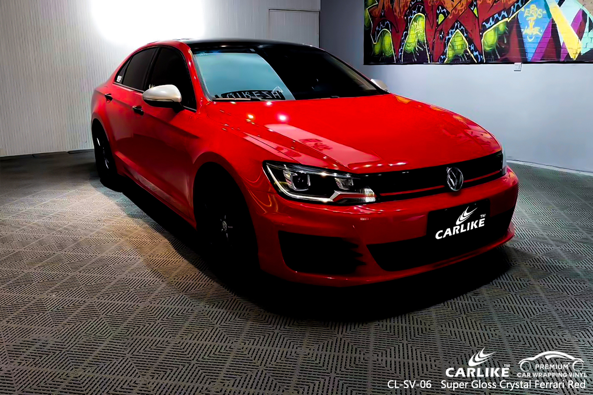 CL-SV-06 super gloss crystal ferrari red vinyl wrap my car for VOLKSWAGEN Pandi Philippines