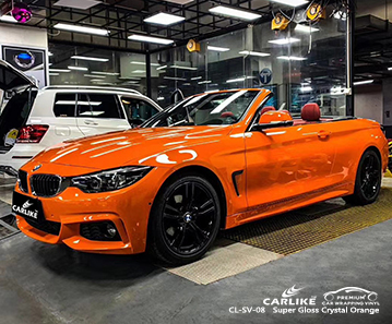CL-SV-08 BMW Tagaytay Filipinler için süper parlak kristal turuncu vinil şal parlak