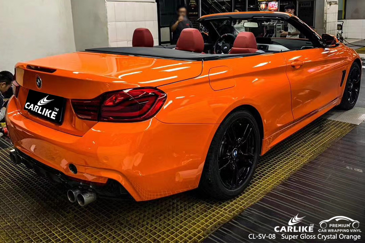 CL-SV-08 super gloss crystal orange vinyl wrap gloss for BMW Tagaytay Philippines