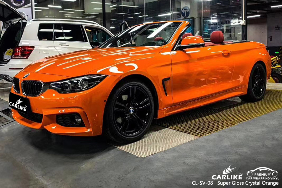 CL-SV-08 super gloss crystal orange vinyl wrap gloss for BMW Tagaytay Philippines