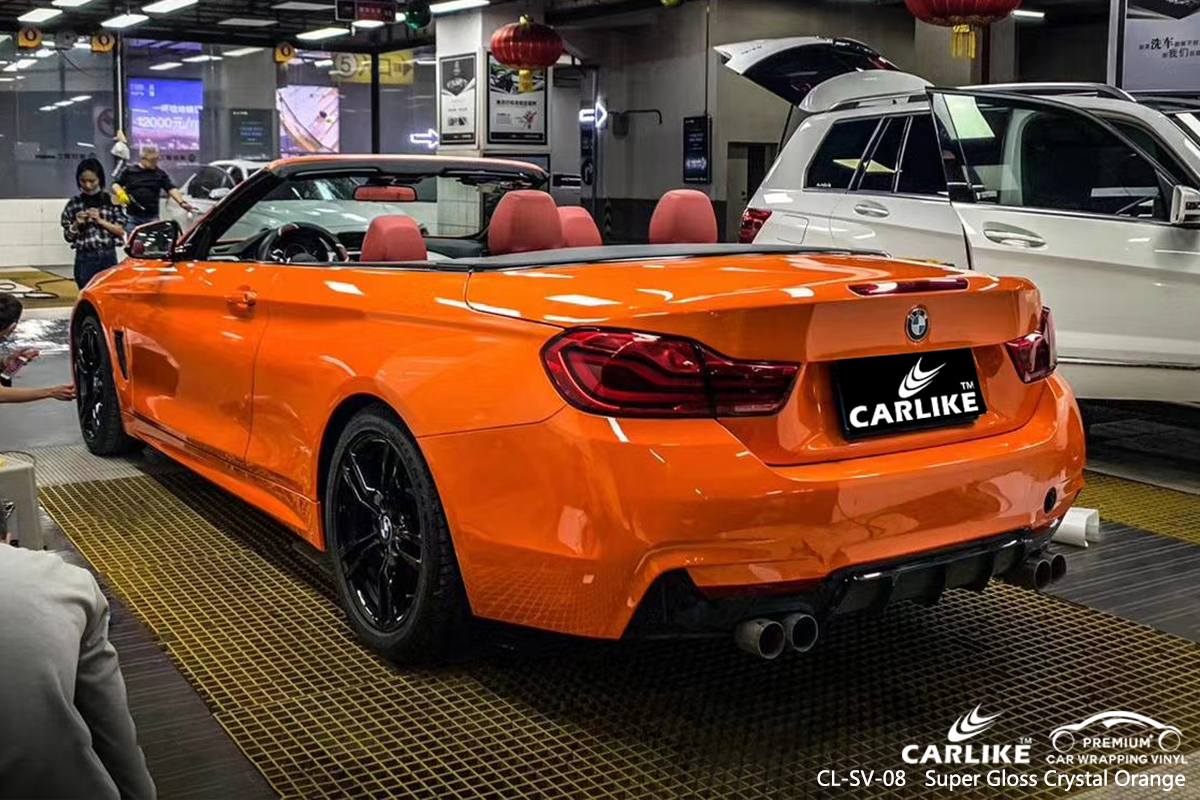 CL-SV-08 super gloss crystal orange vinyl wrap gloss for BMW Tagaytay Philippines