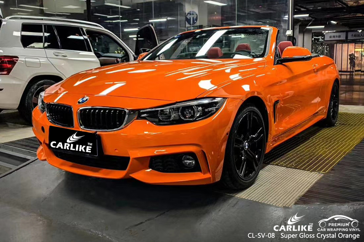 CL-SV-08 super gloss crystal orange vinyl wrap gloss for BMW Tagaytay Philippines