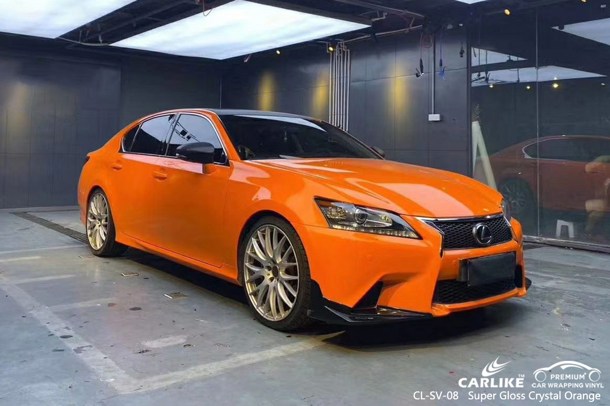 CL-SV-08 super gloss crystal orange vinyl wrap gloss for LEXUS Seattle United States