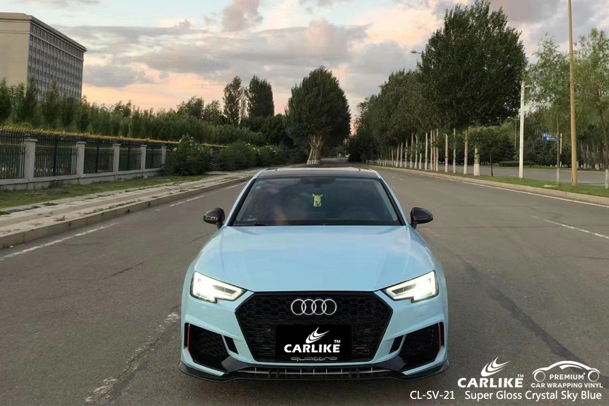 CL-SV-21 super gloss crystal sky blue car wrapping for AUDI Bacolod Philippines