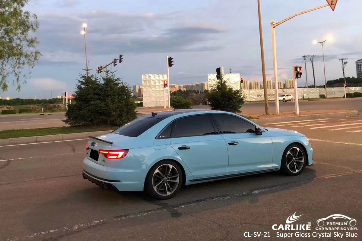 CL-SV-21 super gloss crystal sky blue car wrapping for AUDI Bacolod Philippines