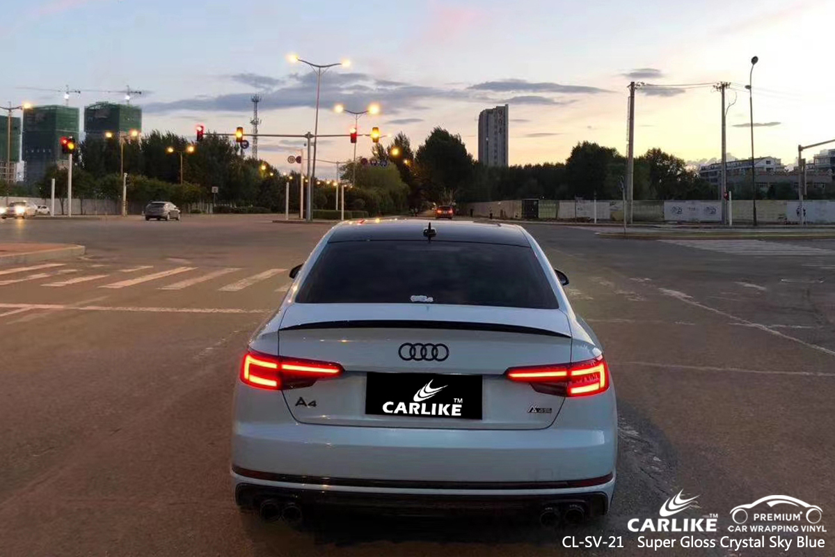 CL-SV-21 super gloss crystal sky blue car wrapping for AUDI Bacolod Philippines