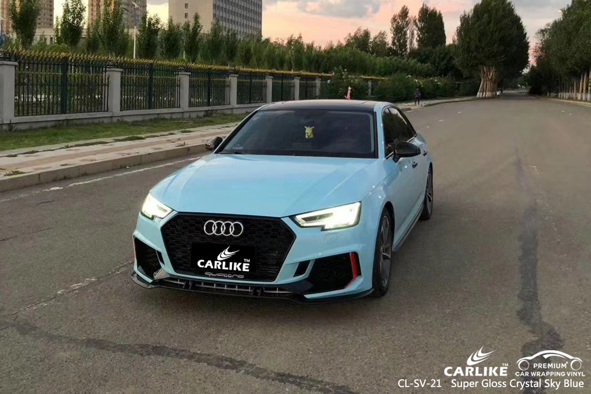 CL-SV-21 super gloss crystal sky blue car wrapping for AUDI Bacolod Philippines
