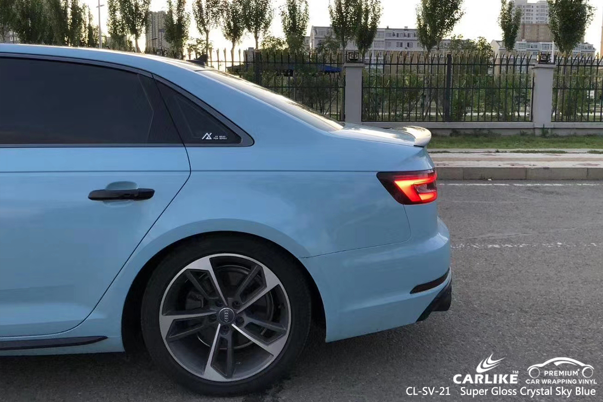 CL-SV-21 super gloss crystal sky blue car wrapping for AUDI Bacolod Philippines