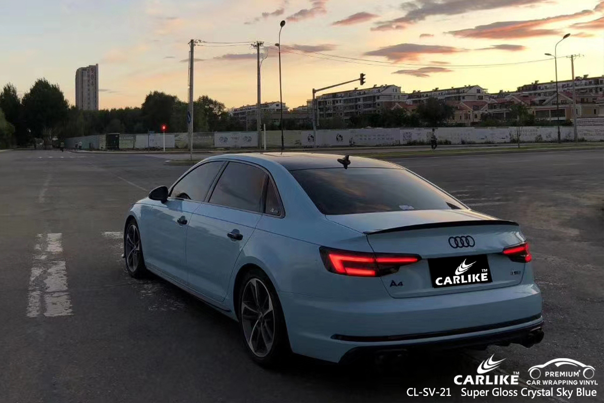 CL-SV-21 super gloss crystal sky blue car wrapping for AUDI Bacolod Philippines