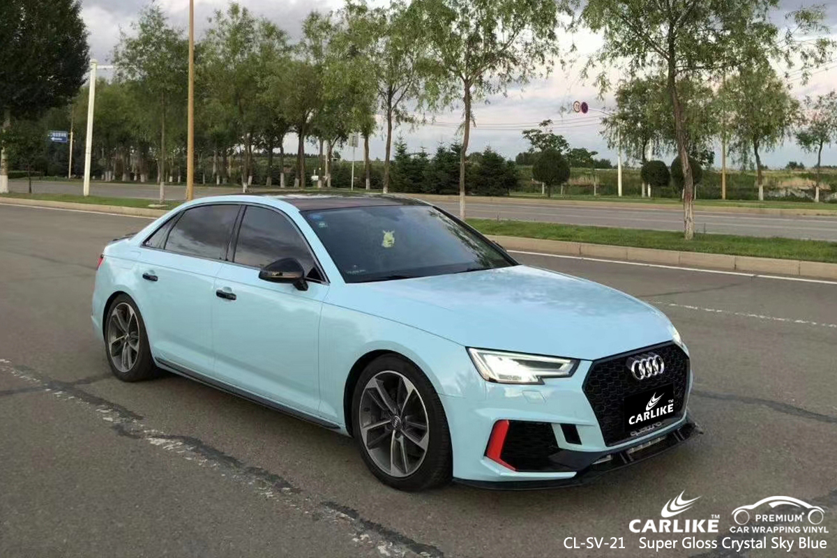 CL-SV-21 super gloss crystal sky blue car wrapping for AUDI Bacolod Philippines