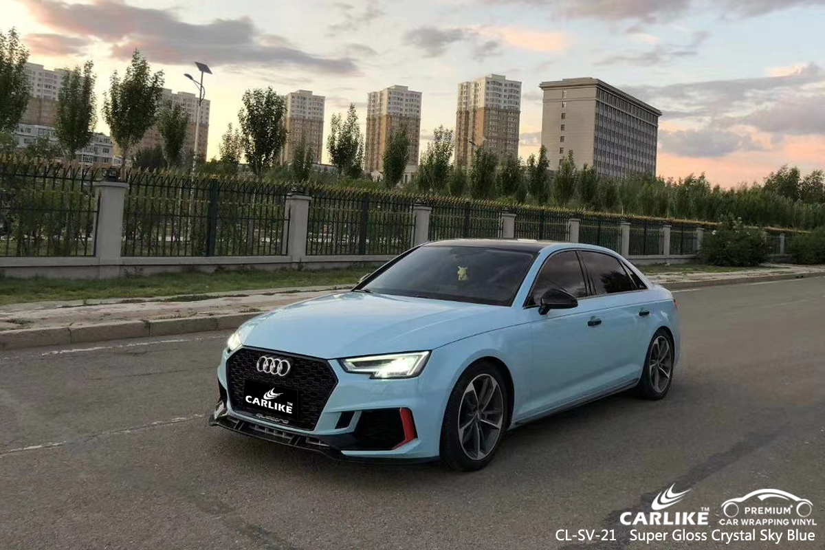 CL-SV-21 super gloss crystal sky blue car wrapping for AUDI Bacolod Philippines