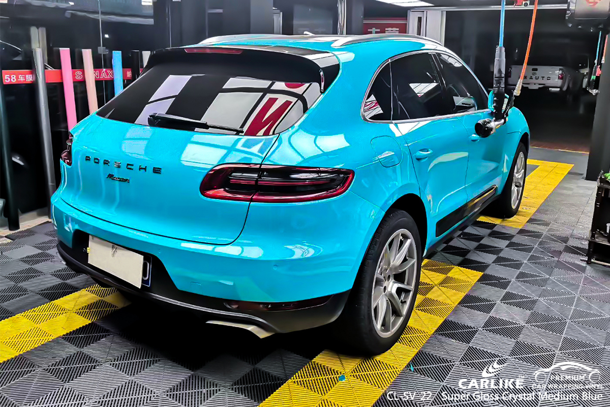 CL-SV-22 super gloss crystal medium blue wrap car black matt for PORSCHE Cavite Philippines