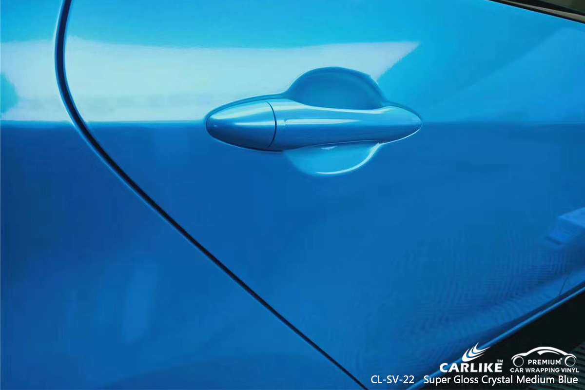 CL-SV-22 super gloss crystal medium blue vinyl wrap my car for KIA Mugla Turkey
