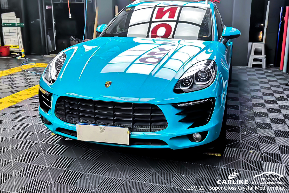 CL-SV-22 super gloss crystal medium blue wrap car black matt for PORSCHE Cavite Philippines