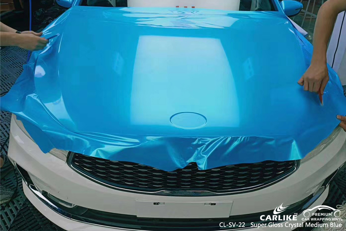 CL-SV-22 super gloss crystal medium blue vinyl wrap my car for KIA Mugla Turkey