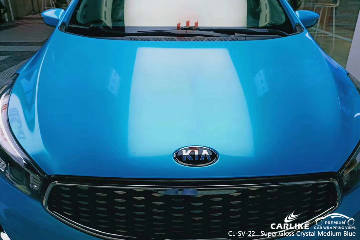 CL-SV-22 super gloss crystal medium blue vinyl wrap my car for KIA Mugla Turkey