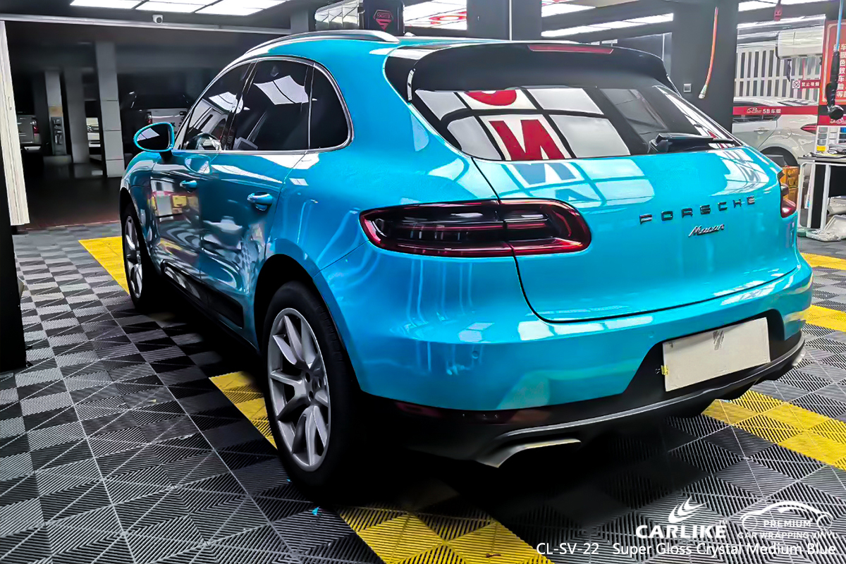 CL-SV-22 super gloss crystal medium blue wrap car black matt for PORSCHE Cavite Philippines