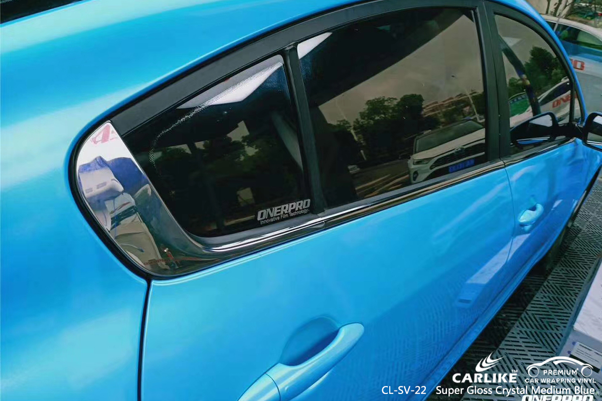 CL-SV-22 super gloss crystal medium blue vinyl wrap my car for KIA Mugla Turkey