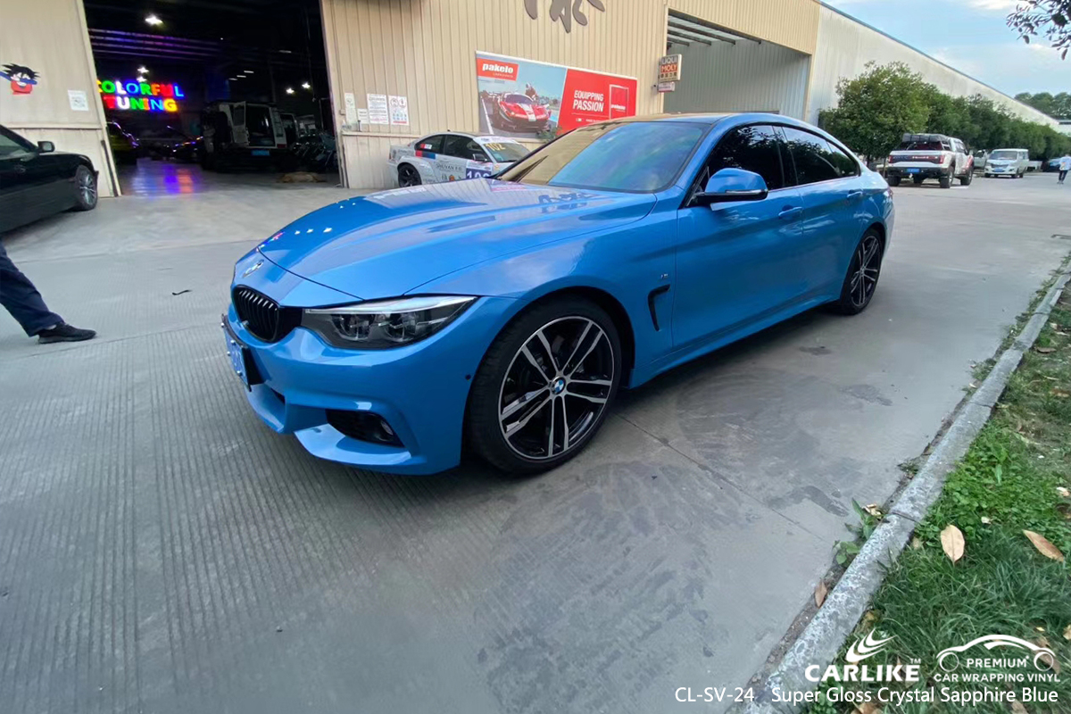 CL-SV-24 super gloss crystal sapphire blue body wrap car supplier for BMW Antalya Turkey