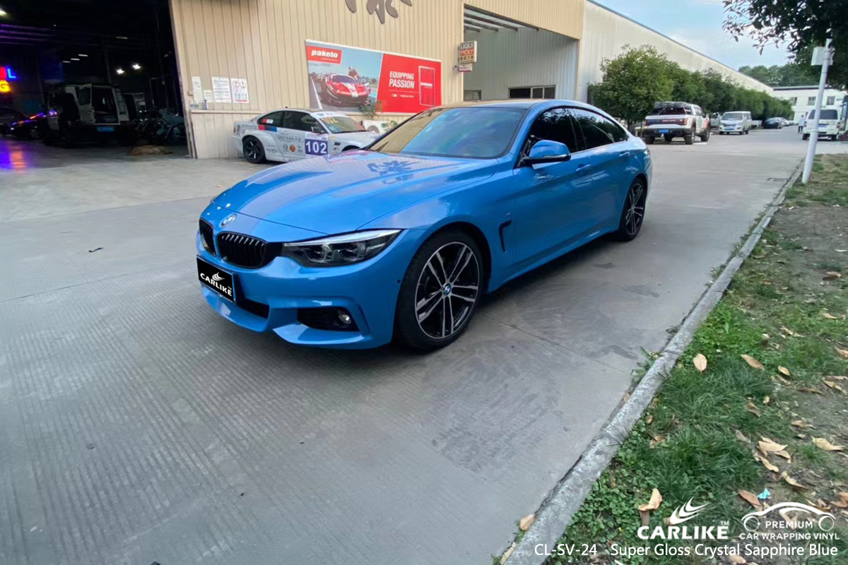 CL-SV-24 super gloss crystal sapphire blue body wrap car supplier for BMW Antalya Turkey