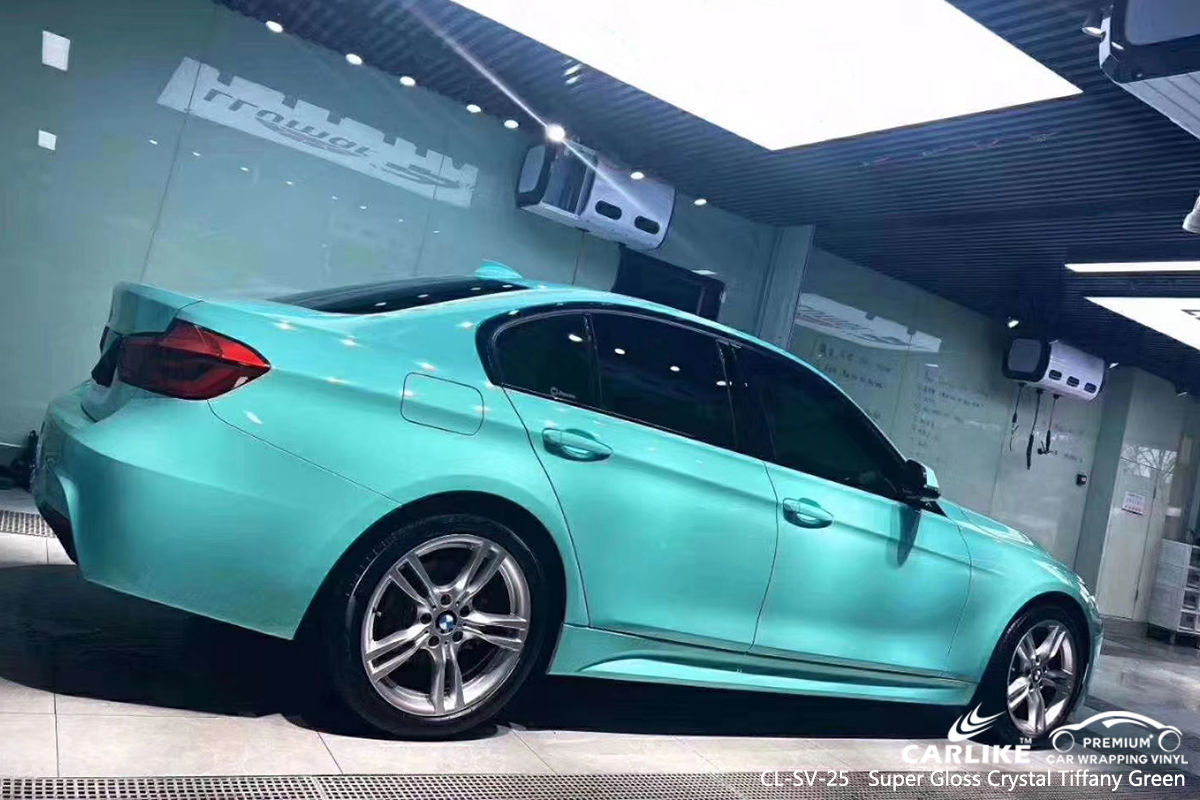 CL-SV-25 super gloss crystal tiffany green body wrap car supplier for BMW Laoag Philippines