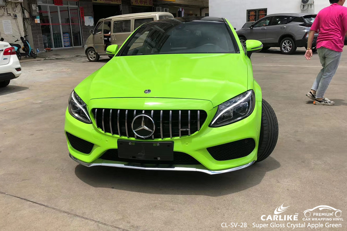 CL-SV-28 super gloss crystal apple green vinyl wrapping for MERCEDES-BENZ Baguio Philippines