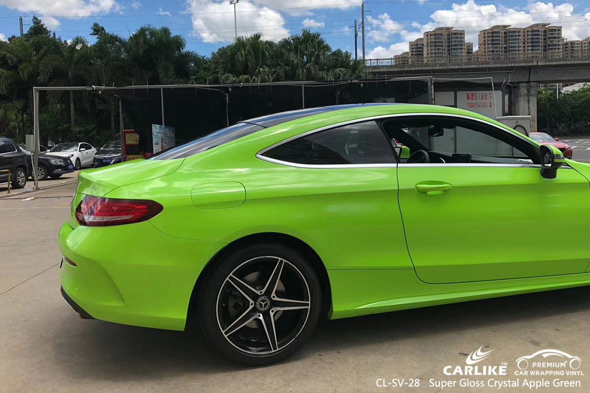 CL-SV-28 super gloss crystal apple green vinyl wrapping for MERCEDES-BENZ Baguio Philippines