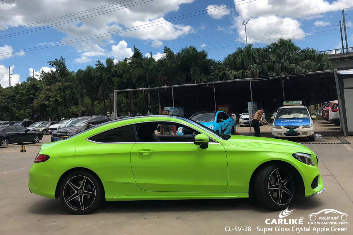 CL-SV-28 super gloss crystal apple green vinyl wrapping for MERCEDES-BENZ Baguio Philippines