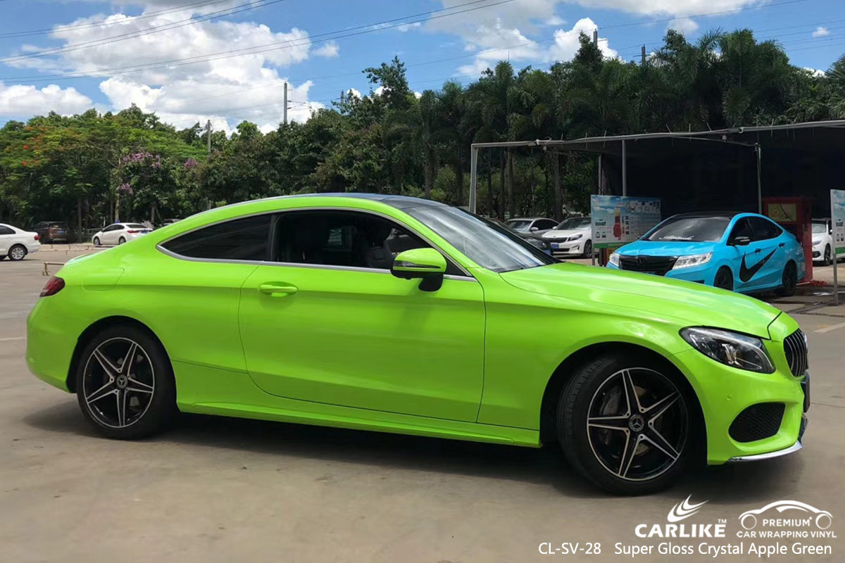 CL-SV-28 super gloss crystal apple green vinyl wrapping for MERCEDES-BENZ Baguio Philippines