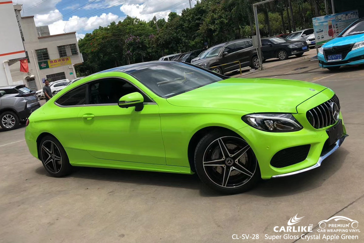 CL-SV-28 super gloss crystal apple green vinyl wrapping for MERCEDES-BENZ Baguio Philippines