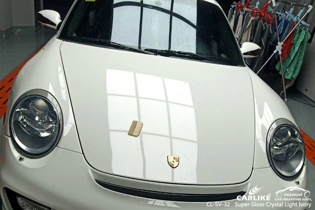 CL-SV-32 super gloss crystal light ivory boat vinyl wrap for PORSCHE San Fabian Philippines